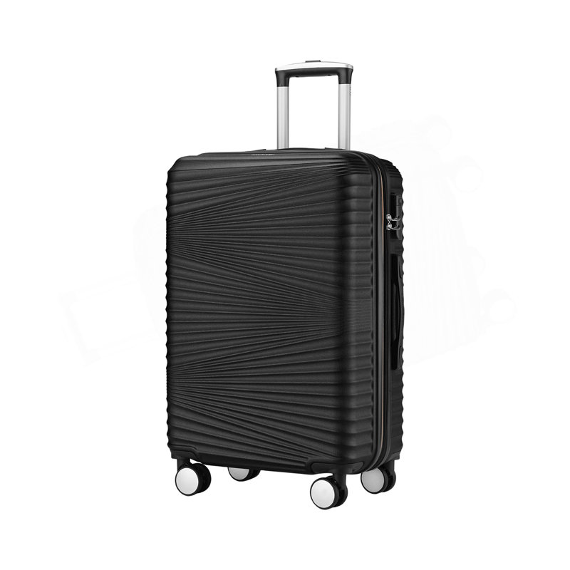 Valise légère de 20 pouces avec roulettes à roulettes Valise rigide extensible, bagage à carreaux 20 po, Noir