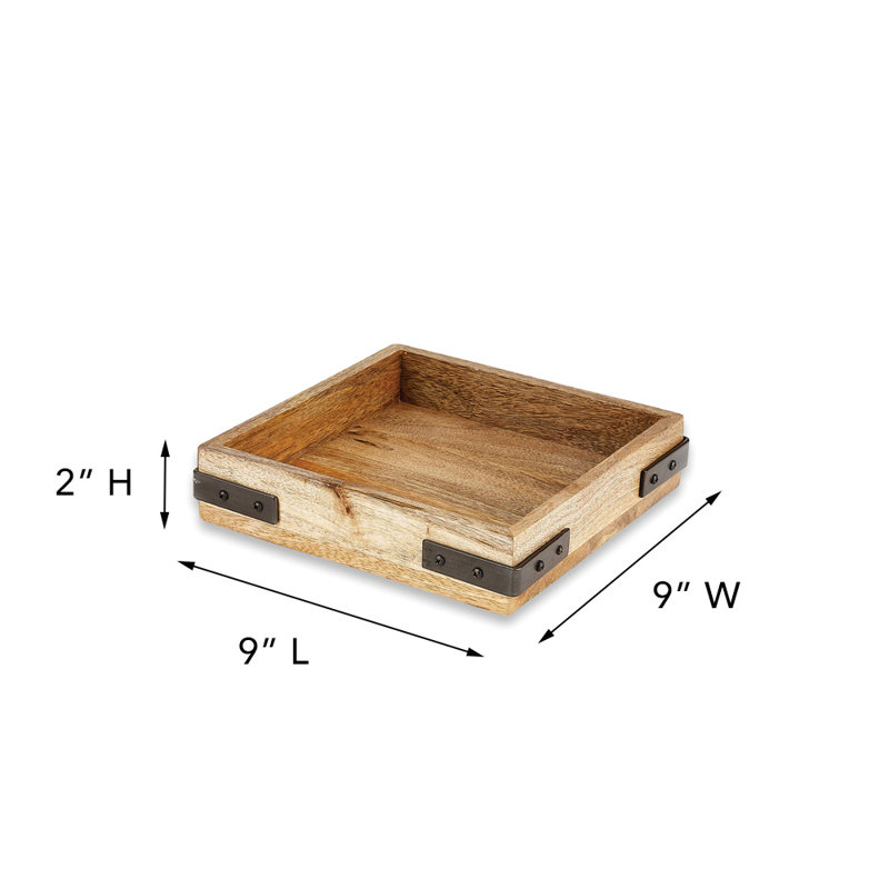 Gracie Oaks Sipos Wood Tray
