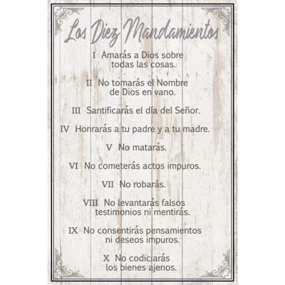 Los Diez Wood Plaque - Spanish, 6"x9"