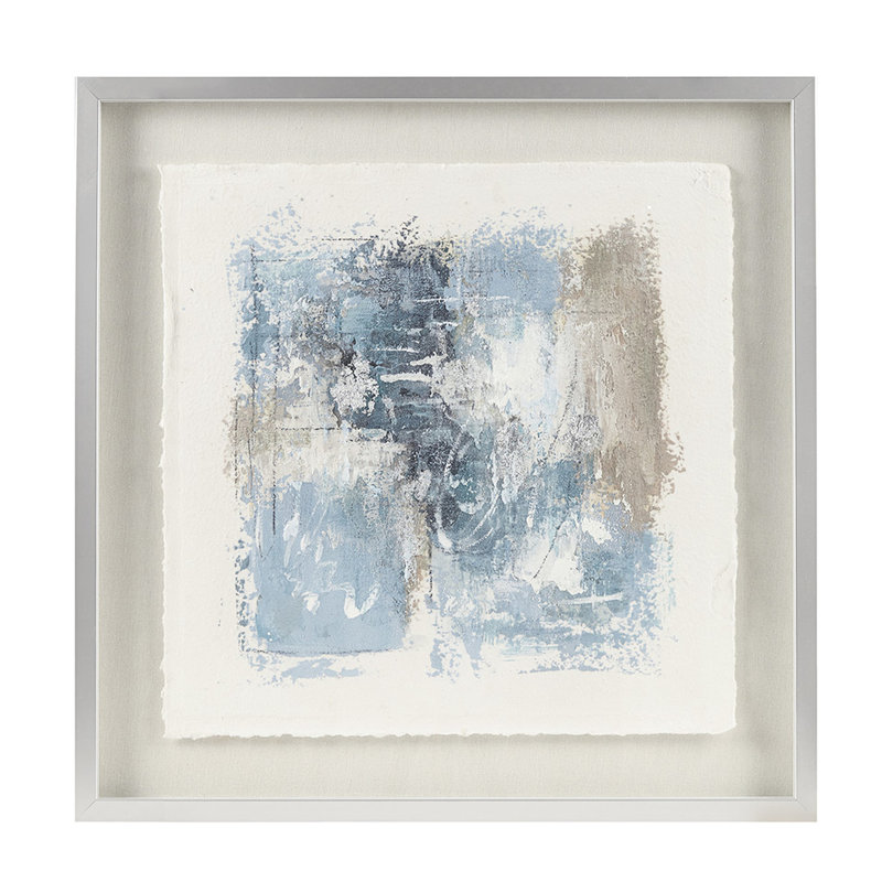 Abstrait peint à la main, bleu, l 25,5 po x H 25,5 po, décor moderne avec teinte bleue, réaménagement intérieur