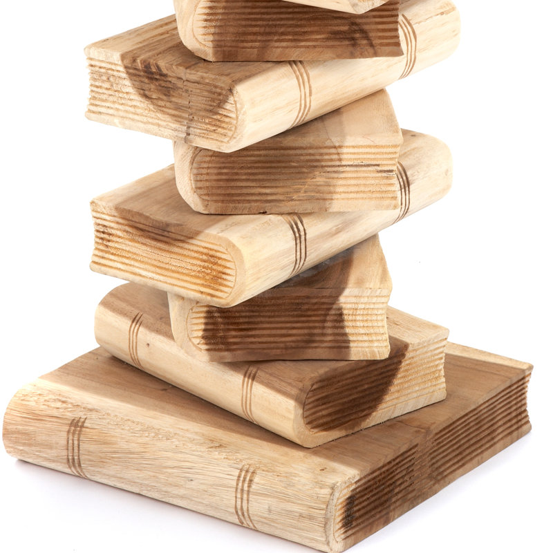 Bookstack Solid Wood End Table, Plain