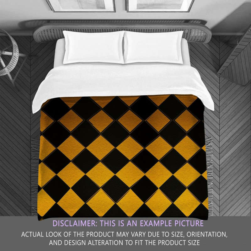 Polyester Comforter, Queen Comforter, Black/Silver Checkered