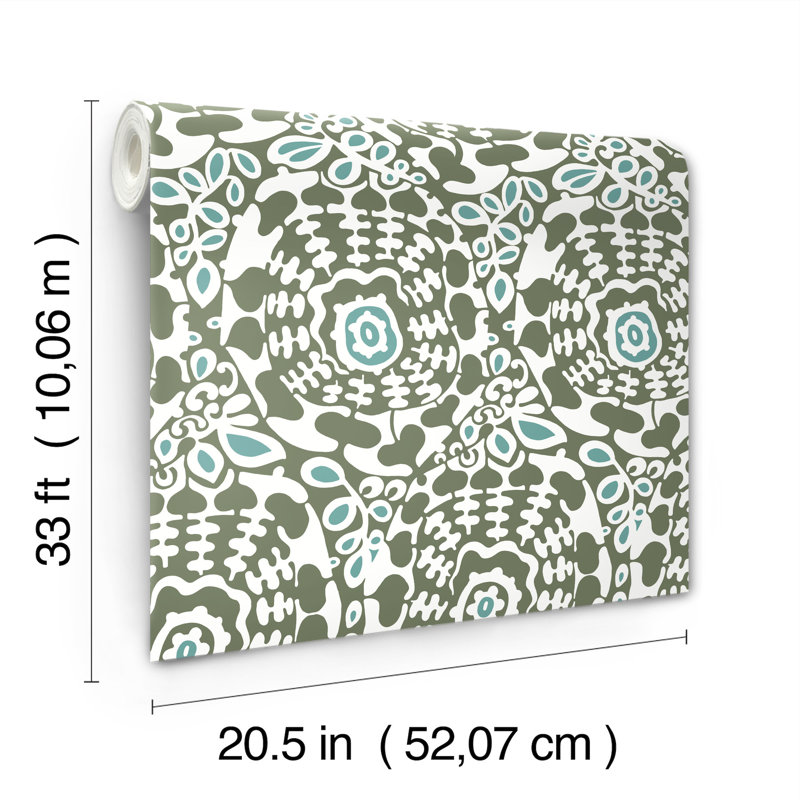 Ayalisse Floral Wallpaper Double Roll, Green