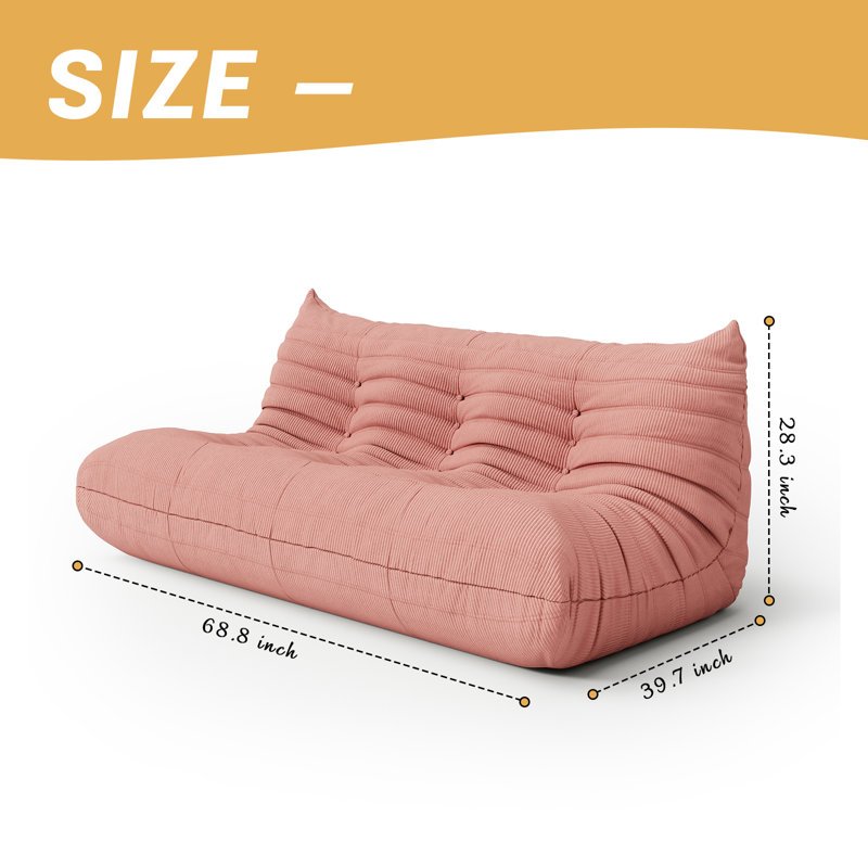 Compression Fireside Chair Bean Bag Chair Lazy Floor Sofa, Armless Foam Sofa Lounger Tatami Recliner Sofa For Living Room Bedroom Dorm Office