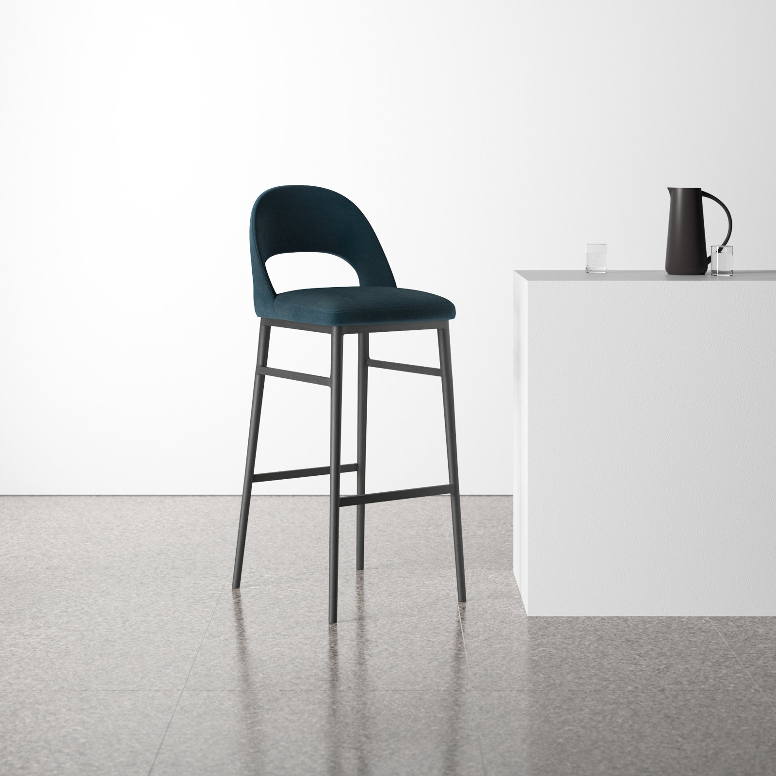 Ariana Bar & Counter Stool, Teal, Bar Stool (27" Seat Height)