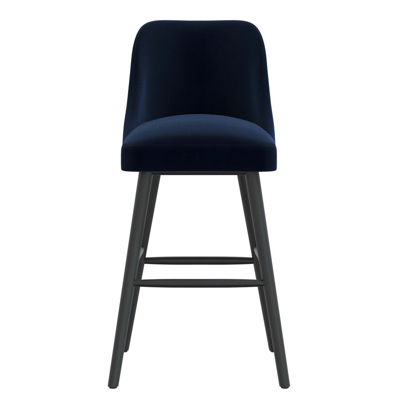 Tabouret de bar et de comptoir Gallie, Tabouret de bar (siège d'une hauteur de 31 po), Velours éclipse Monaco