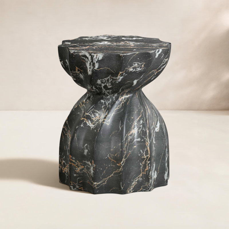 Centano Concrete Top End Table, Black
