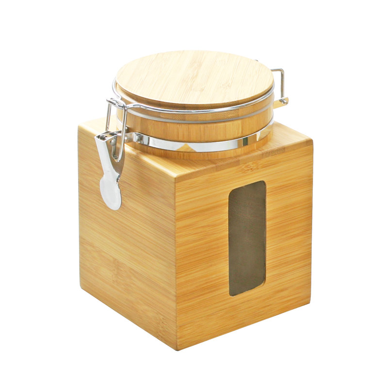 Pots de rangement en bambou Harless, H 6,49 po x l 4,52 po x P 4,52 po