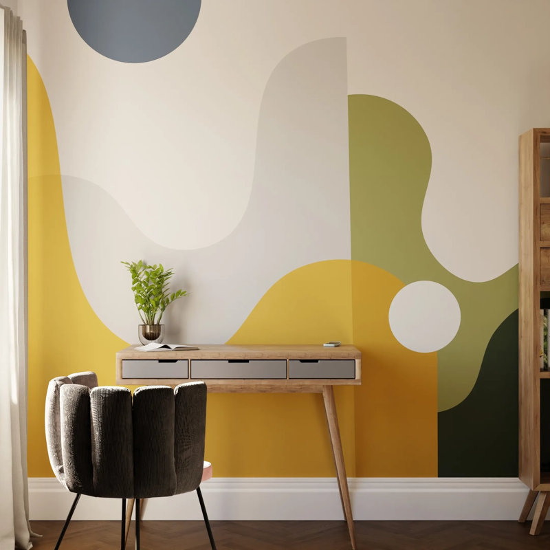 Superfresco Easy The Wave Print To Order Mural, 400cm L x 280cm W, Yellow