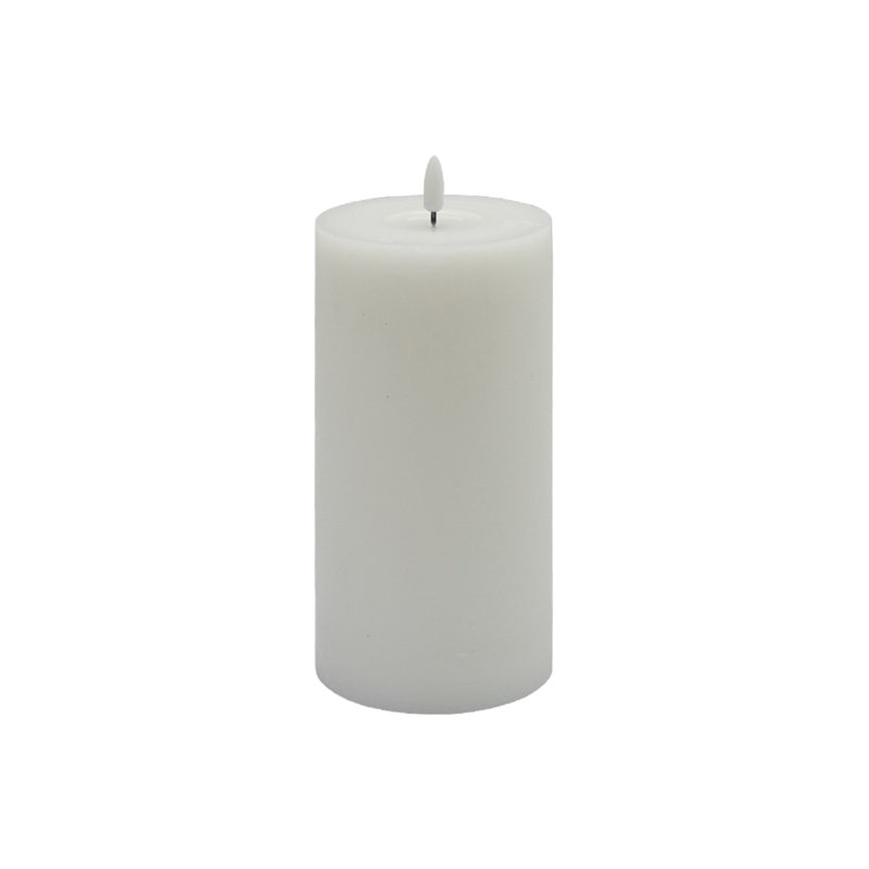 Grande bougie colonne sans flamme champagne, Blanc