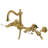 Kingston Brass Heritage Double-Handle 3-Hole Wall-Mount Bridge Kitchen Faucet with Brass Sprayer-40186814