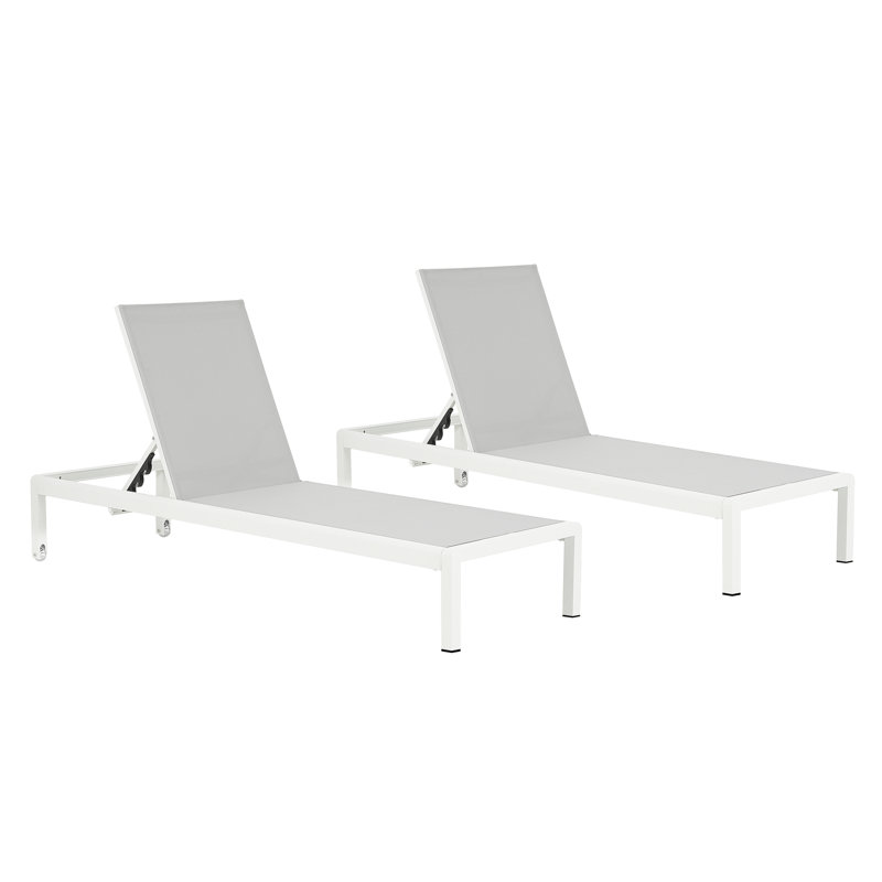 Méridienne d'extérieur pour 2 personnes - Aluminium, traité, capacité de 400 lb, réglable pour les chaises longues de patio de piscine 2, au bord de la piscine