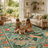  Goldene Boho Washable Botanical Green Area Rugs for Living Room, Low-Pile Floral Rug with Non Slip Backing For Bedroom Dining Room-1548534842