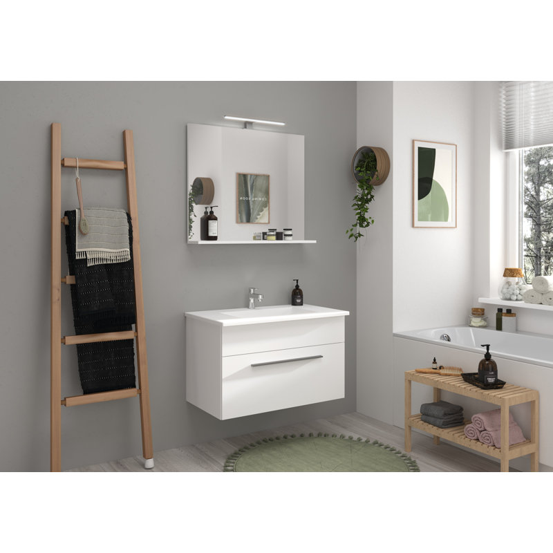 Elco Rectangle Wall Mirror, White