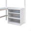 Lit mezzanine simple avec tablettes et bureau, lit mezzanine en bois avec bureau