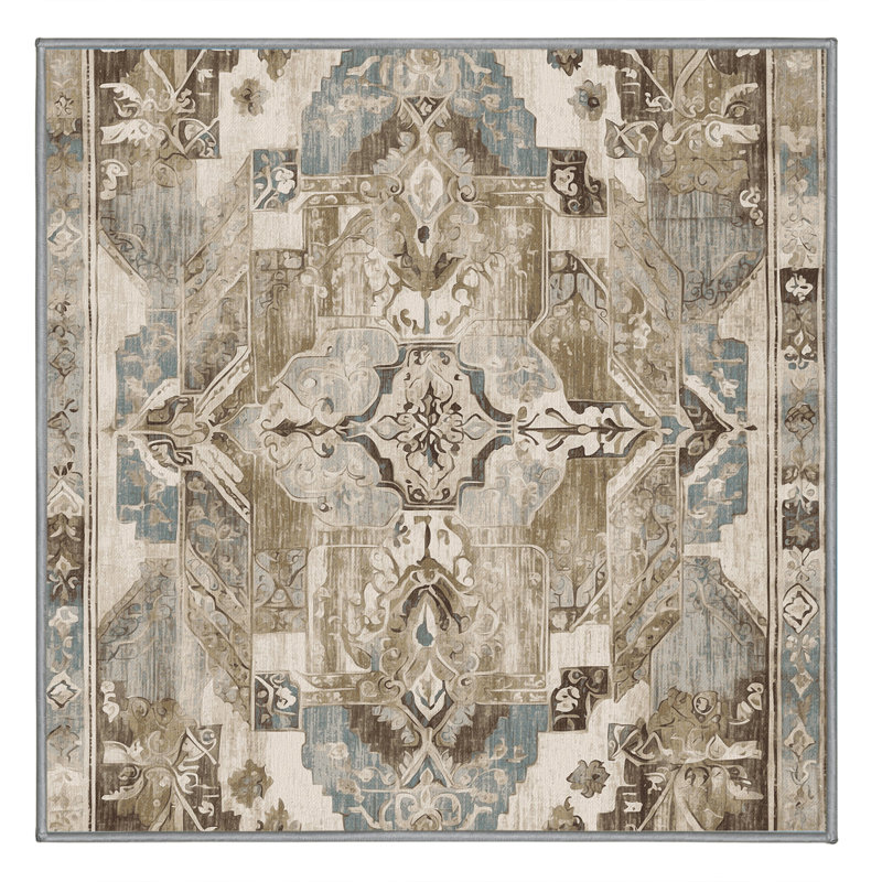 Golden Traces Rug, Square 5'