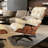 Mid Century Genuine Leather Lounge Chair With Ottoman, Solid Wood Frame, Strong Aluminum Legs, Memory Foam-2124191722