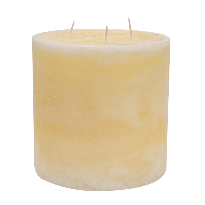 Nicola Spring - Round 3 Wick Vanilla Pillar Candle - 130 Hours - Ivory, 3