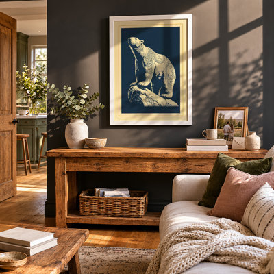 Upright Polar Bear Scandinavian - Framed Print