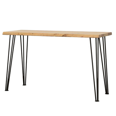 Table avec rebord naturel naturel et pieds en épingle