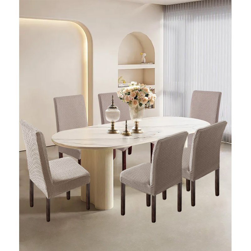 Ensemble de 6 housses de chaise de salle à manger, Kaki