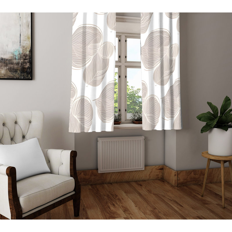 Paire de rideaux semi-transparents en polyester Diony, L 20 po x L 52 po