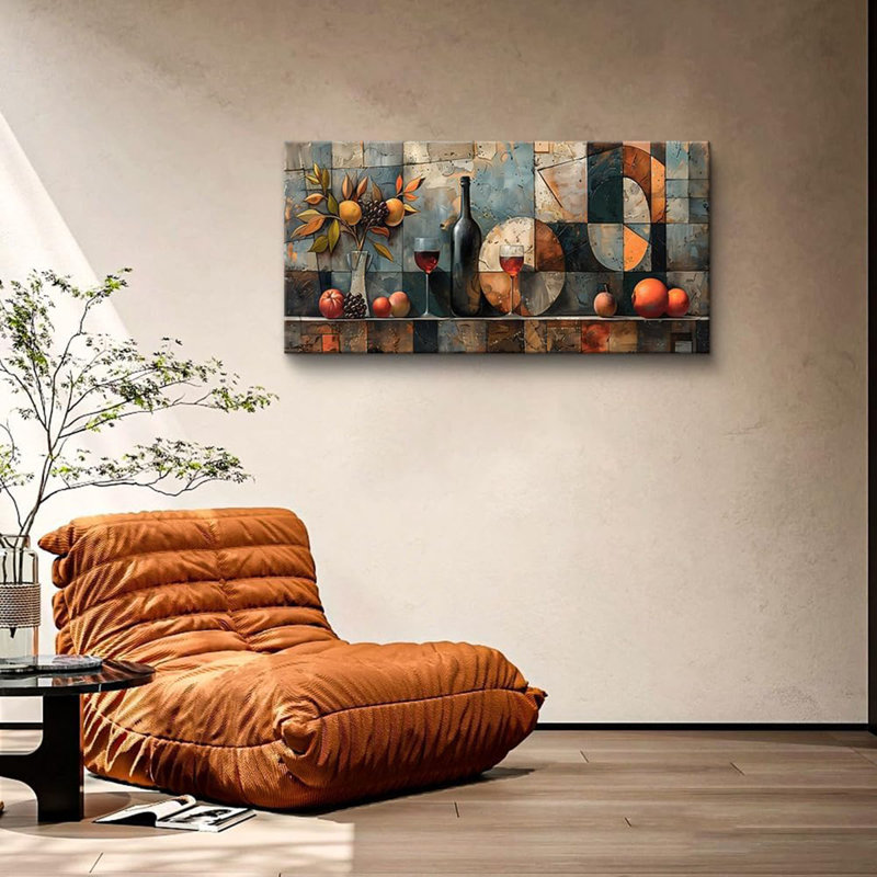 Wall Art For Kitchen Wall Decor For Living Room Dining Room Decorations Wine Glass Wall Painting Still Life Abstract Pictures Artwork Ready To Hang Bar Wall Posters Home Decor 20"X40"