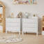 Commode 3 tiroirs l 27,55 "avec boutons dorés et fond festonné, table de chevet avec armoire de rangement