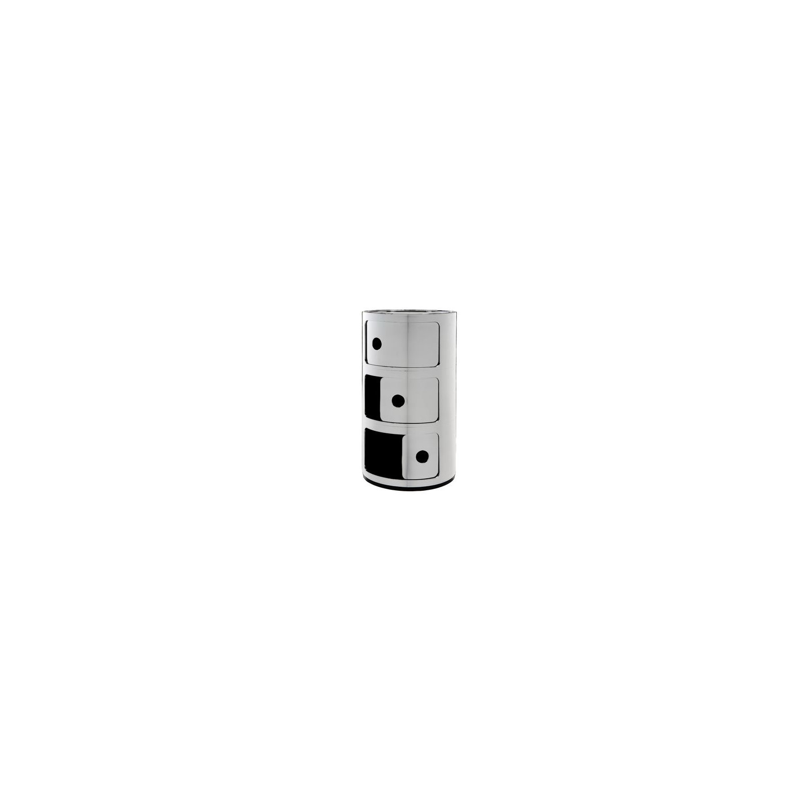 Precious Componibili Round Storage Modules, Chrome, 3 Hi