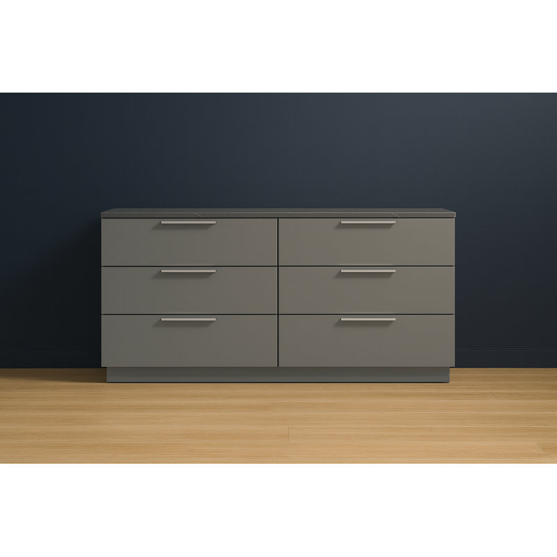 Commode 6 tiroirs Oniskey - gris
