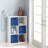 Decorative 6 Cube Bookcase With Fabric Bins-108940737