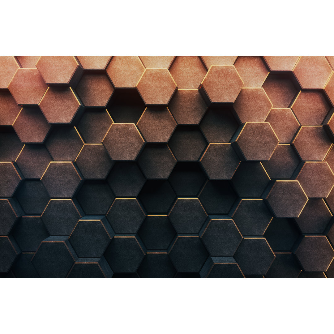 Abstract Honeycomb Background - Wrapped Canvas Graphic Art
