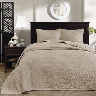 Couette réversible kaki pour lit simple/simple XL - Linge de lit d'été avec rembourrage en coton, motif de couture classique pour une texture riche, comprend des taies d'oreiller assorties. Garnissage confortable et intemporel. Lavable à la machine.