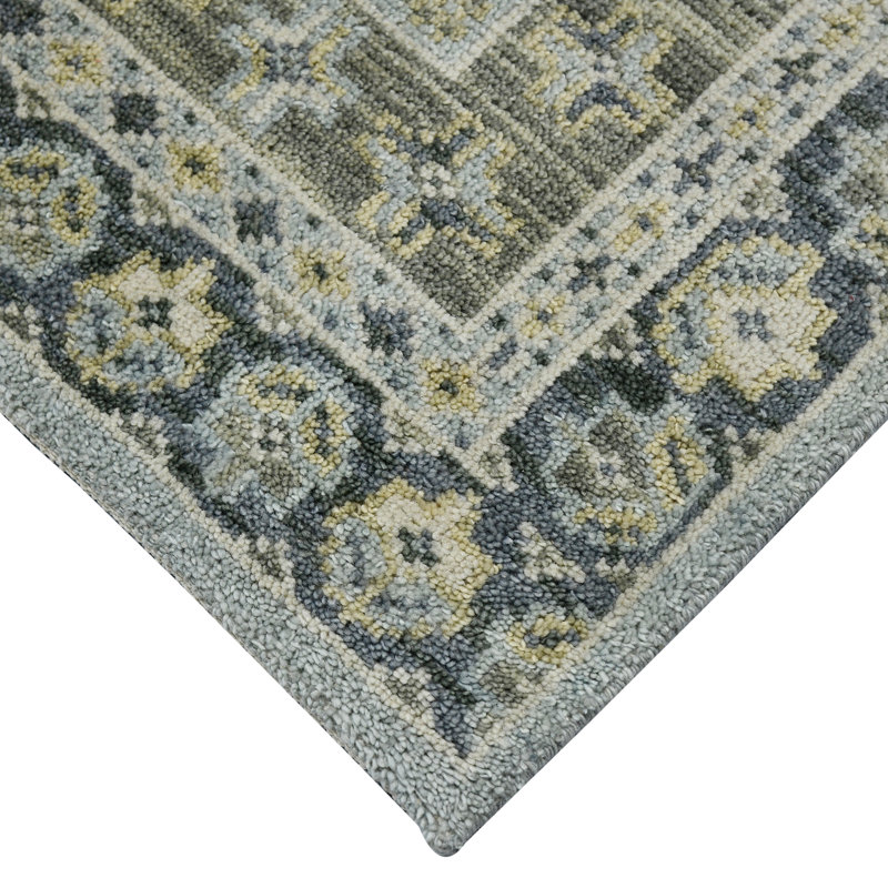Divine Hand Knotted Wool Area Rug, Rectangle 9' x 12'