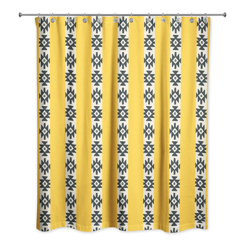 Rideau de douche simple Southwestern, Jaune