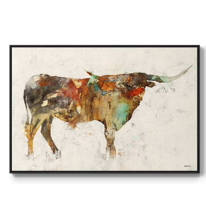 Longue corne, reproduction sur toile encadrée, H 25 po x l 17 po x P 2 po, Noir