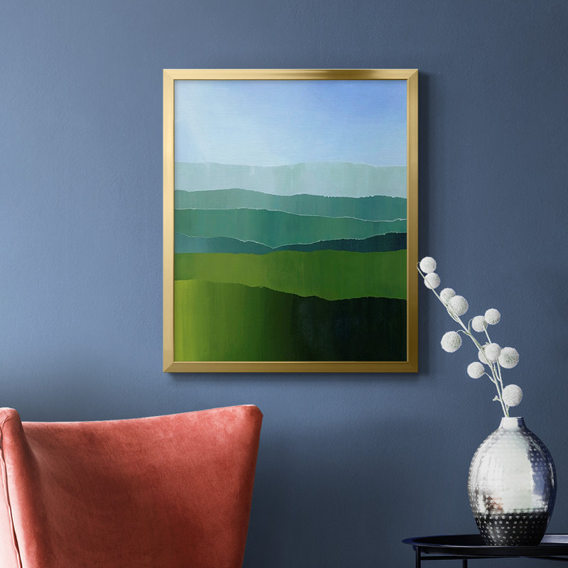 Toile encadrée de qualité supérieure Blue Ridge Fade II - prête à être accrochée, Or, H 24 po x l 20 po