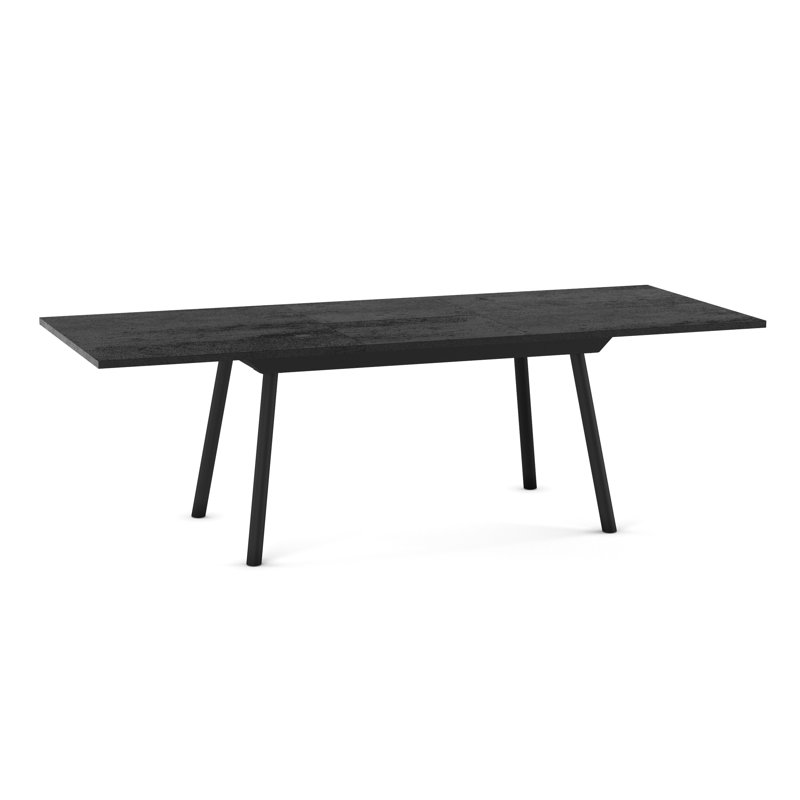 Natoya Extendable Dining Table with butterfly leaf, Basalt/Black