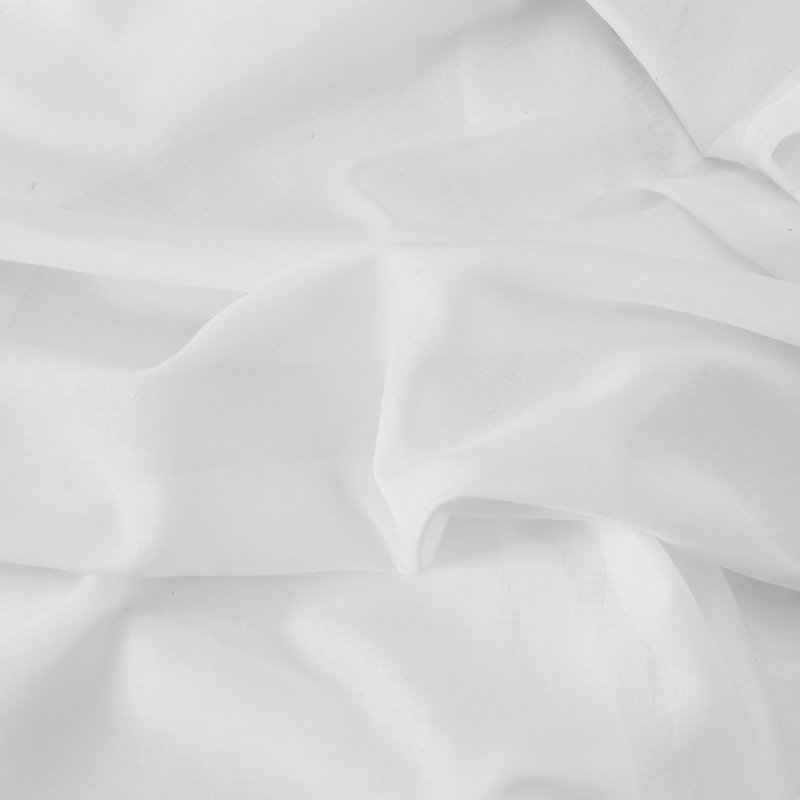 Cotton Blend Semi Sheer Curtain Pair, White