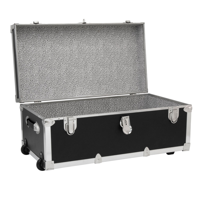 Cambell Manufactured Wood Camp Trunk / Footlocker, Black