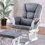 Fauteuil oscillant luxueux avec repose-pieds, microfibre et mouvement coulissant