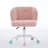 Office Chair,Artificial Rabbit Hair Home Office Chair With Metal Base,Adjustable Desk Chair Swivel Office Chair,Vanity Chair-13156456