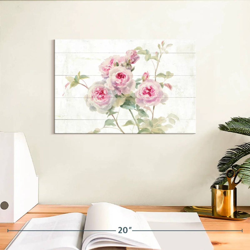 Harnek Sweet Roses sur bois, H 8 po x l 12 po