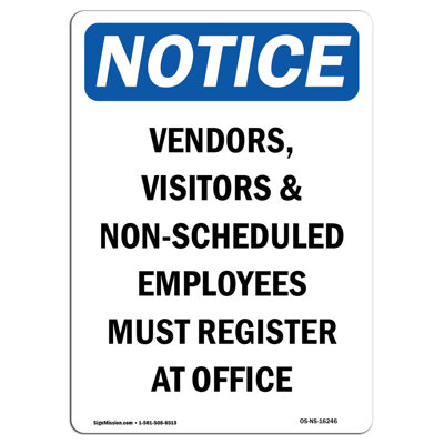 Non-Scheduled Employees Must Register Sign
