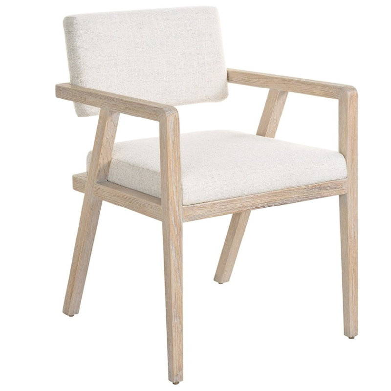 Modern Solid Wood Arm Chair, Gray