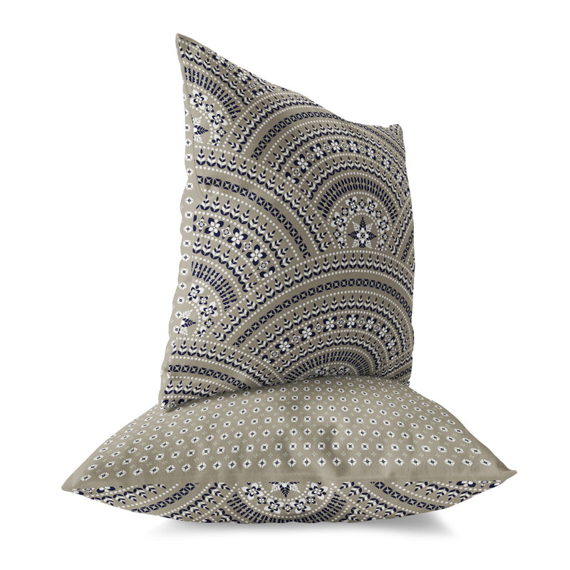 Coussin Gridlock Glamour, Bleu / Beige, H 26 po x l 26 po