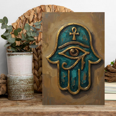 Hamsa For Protection From Envy Colorful Vibrant Vintage Wall Art
