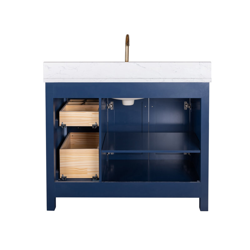 Ensemble de meuble-lavabo simple 42 po Ajhane, Marine