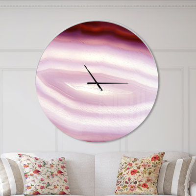 Agate with Chalcedony Geological Crystal - Modern wall clock