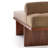 Brown Upholstered Linen Blend Chaise Lounge